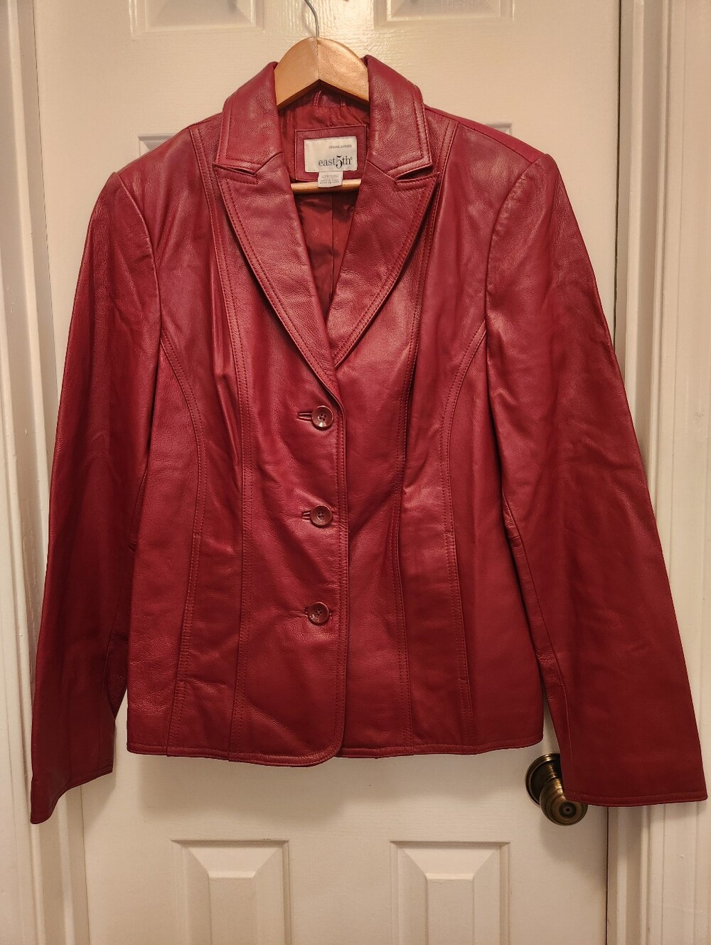 East 5th Oxblood Leather Blazer - Size M